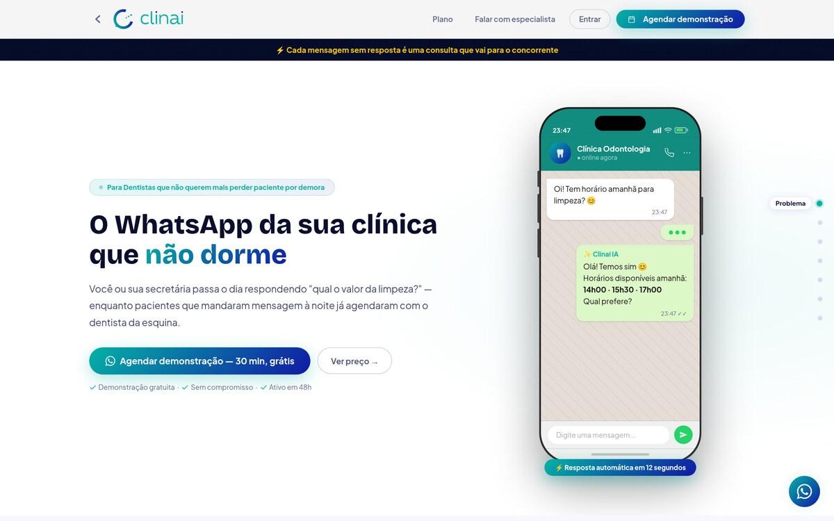 Site do Clinai feito pela Agnus